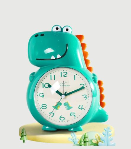 Reveil-dinosaure-enfant-quartz-veilleuse-alarme-vert